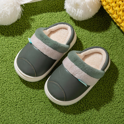 Pantuflas Infantiles Impermeables de Cuero PU con Forro de Algodón - Image 11