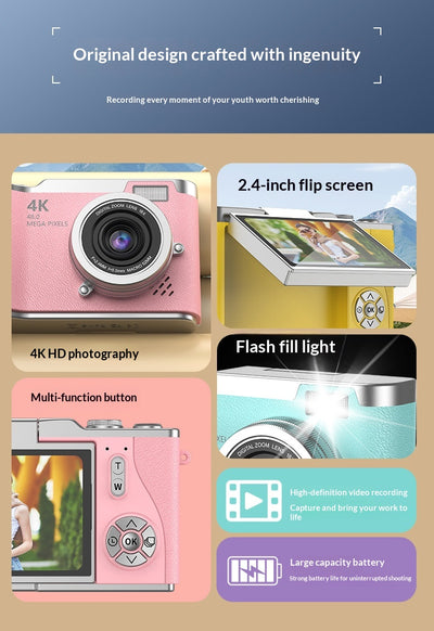 Cámara Digital 4K con Sensor de Alta Resolución para Fotos y Selfies - Image 16