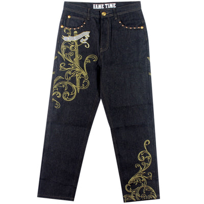 Jeans Hip Hop con Bordados Creativos para Hombre - Image 9