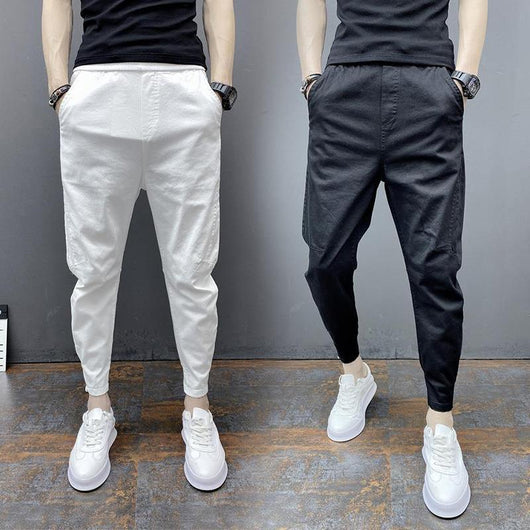 Pantalones Harem Tobilleros Ajustados de Cintura Elástica - Image 3