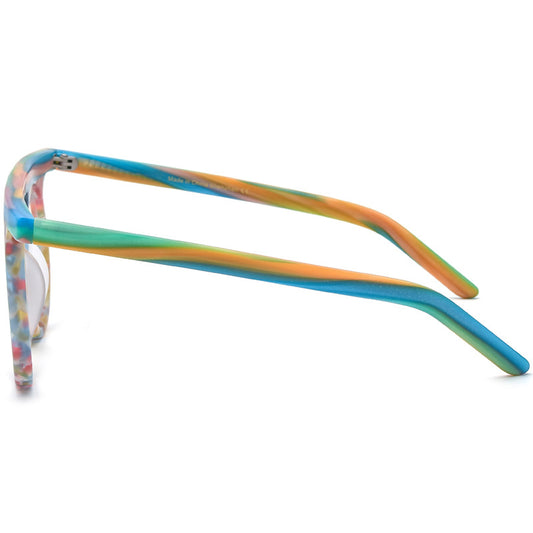 Lentes Marco Redondo Patchwork Multicolor con Cristales Esmerilados - Image 2