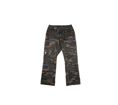 Pantalones Acampanados Camuflaje Retro con Bolsillos Cremallera - Estilo Street Unisex