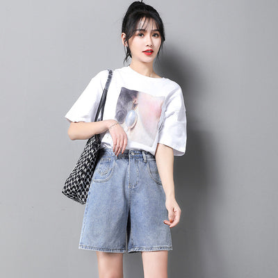 Shorts de Mezclilla Cintura Alta Estilo Coreano para Mujer - Image 13
