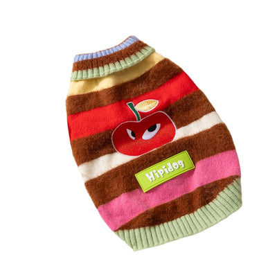 Suéter Cálido para Perro Mediano - Diseño Arcoíris con Rayas de Manzana para Otoño e Invierno - Image 15