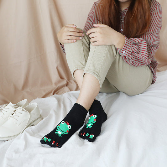 Calcetines de Algodón para Niño con Diseño de Rana - Dedos Separados Primavera Otoño