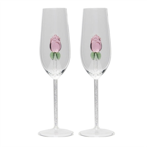 Copa de Champagne Multicolor Rose - Diseño Elegante para Vinos