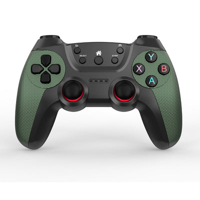 Black wireless game controller with textured grips, red-accented analog sticks, and colorful A, B, X, Y buttons. - Image 22