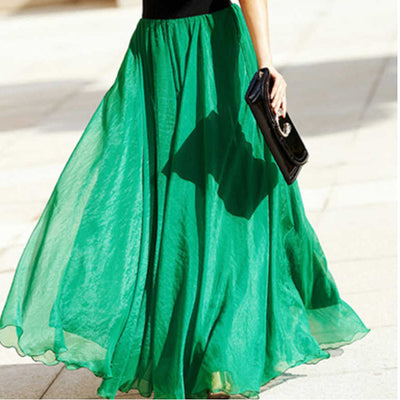 Vestido Playero Elegante de Gasa de Seda Dorada - Corte Amplio - Image 16