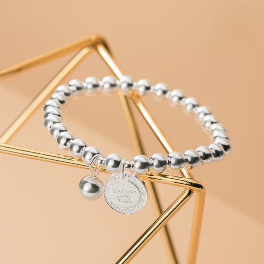 Pulsera de Plata 925 con Medalla Redonda Incrustada - Diseño Dulce y Elegante - Image 2