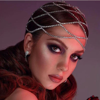 Cadena para Cabello de Diamantes Multicapa con Malla Temperamental