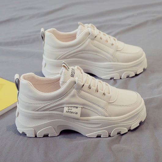 Zapatillas Blancas Deportivas para Mujer con Suela Gruesa - Estilo Trendy Otoño - Image 5