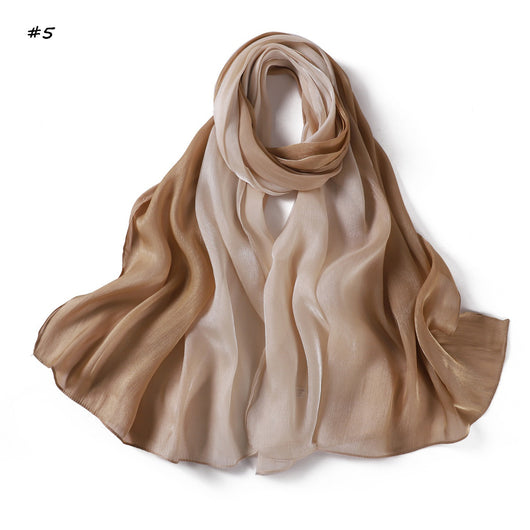 Pañoleta Larga de Satén Degradado con Textura Crinkle - Image 10