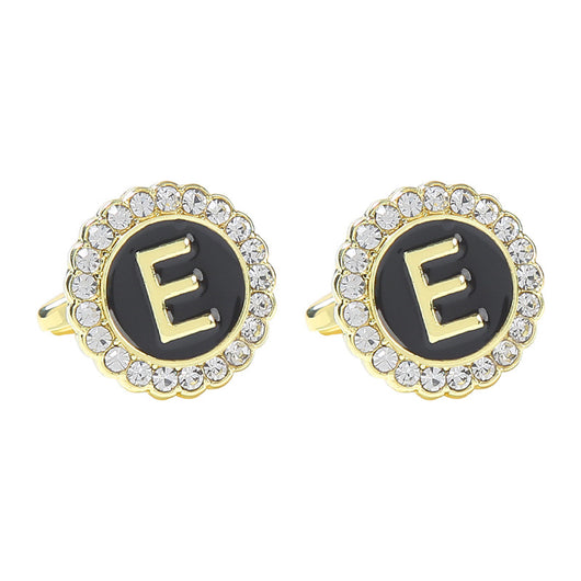 Gemelos Franceses de Diamante Redondo con 26 Letras para Hombre - Image 10
