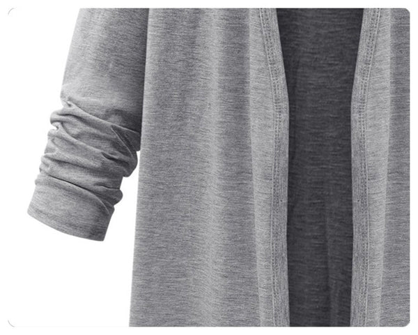 Cardigan Trench Largo de Punto para Mujer