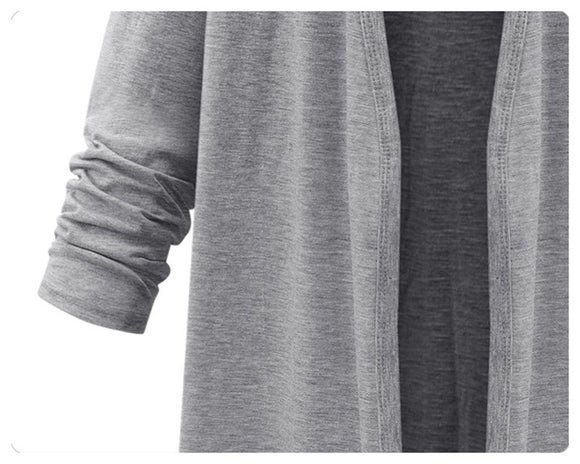 Cardigan Trench Largo de Punto para Mujer
