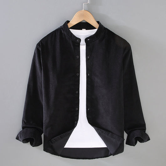 Chaqueta Camisa Retro de Pana para Hombre con Cuello Alzado - Image 6
