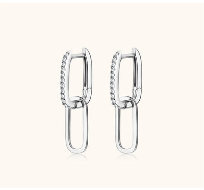 Aretes de Plata S925 Moissanita Doble Aro Diseño Luxury Nicho con Borla - Image 13