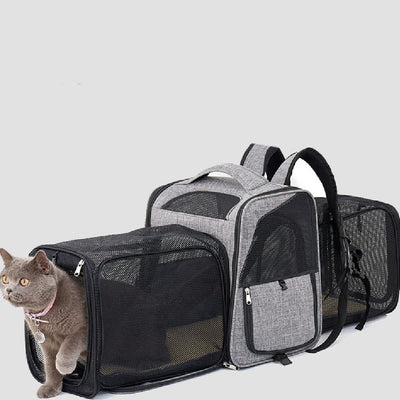 Mochila Expandible de Tela Oxford para Mascotas
