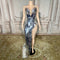 Vestido de Noche Elegante con Lentejuelas y Abertura Lateral