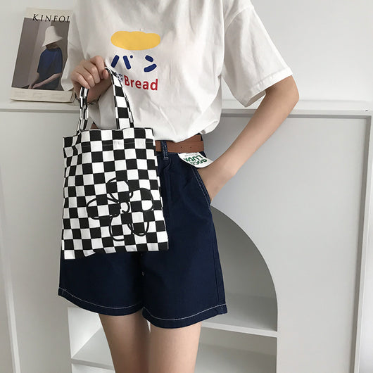 Bolso de Mano Pequeño Canvas Blanco y Negro - Diseño Moderno para Mujer - Image 11