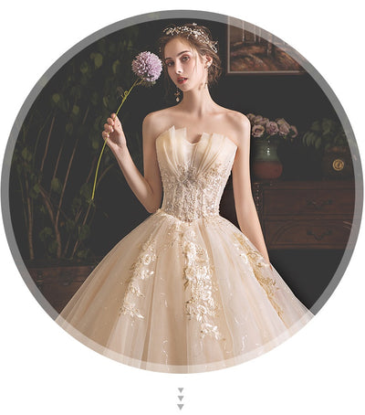 Blusa Strapless Novia Estilo Mori con Falda Larga Fluida - Image 9