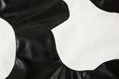 Abrigo Acolchado de Algodón con Cuello Alto y Costuras Irregulares Bicolor - Image 24