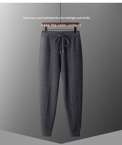 Pantalones de Lana Tejidos con Puño Cálido para Hombre - Casual Ejecutivo Primavera Otoño - Image 15