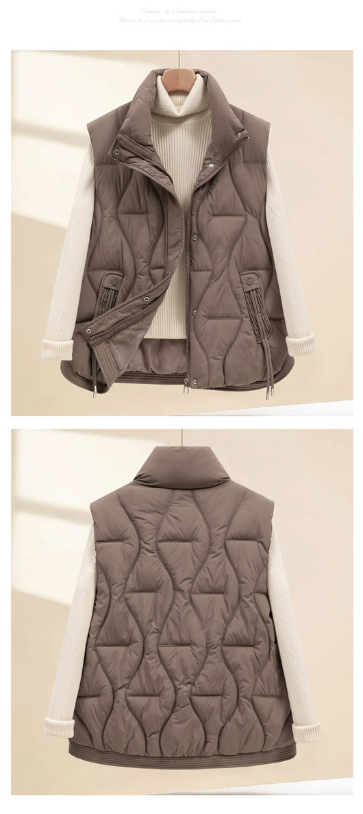 Chaleco Acolchado de Algodón para Invierno - Chaqueta Corta Térmica para Mujer - Image 13