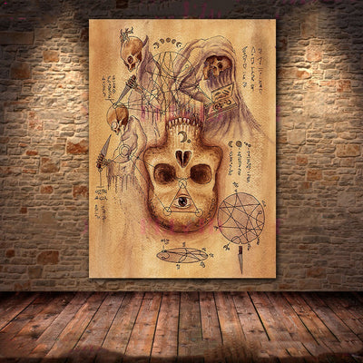 Cuadro Lienzo de Arte Geométrico Sagrado con Demonio Oscuro - Image 20
