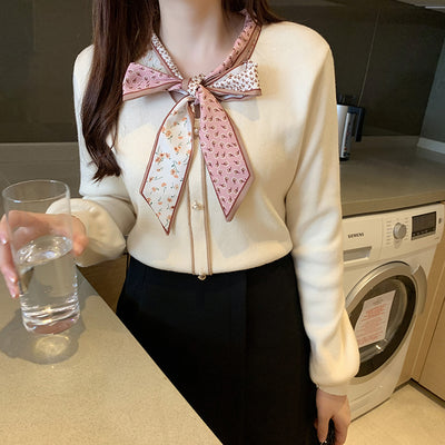 Suéter Fino Tejido Estilo Occidental para Mujer - Blusa Básica de Manga Larga - Image 10
