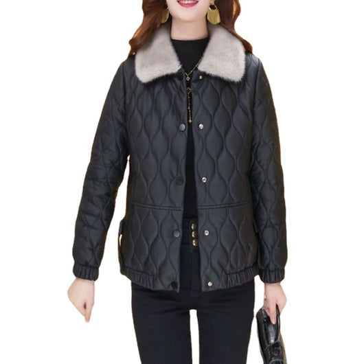 Chaqueta de Cuero Acolchada Corta para Mujer - Diseño Premium sin Desprendimiento - Image 5