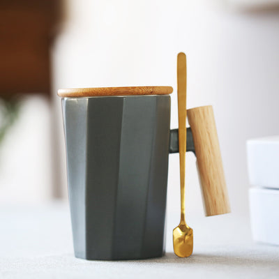 Taza de Cerámica Recta con Asa de Madera - Image 24