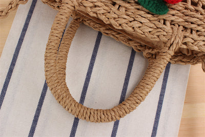 Bolsa de Playa Tejida de Cuerda de Papel Cereza para Vacaciones - Image 17