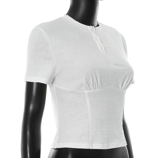 Blusa Básica para Mujer con Cuello Redondo, Botones y Hombros Caídos - Image 13
