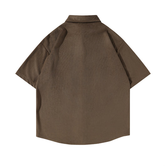 Camisa Suelta de Bolsillos y Color Sólido para Hombre - Image 21