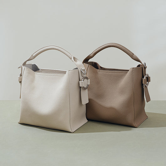 Bolso Bucket de Cuero Genuino para Mujer - Estilo Minimalista