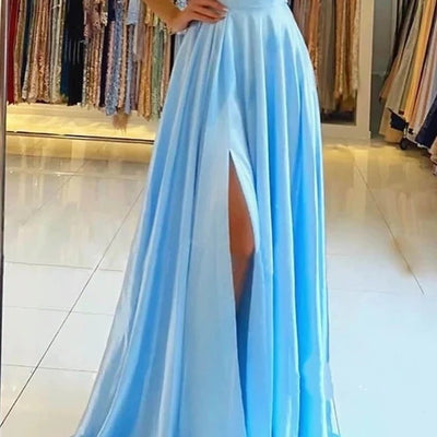 Vestido de Noche Elegante con Abertura Lateral - Image 2