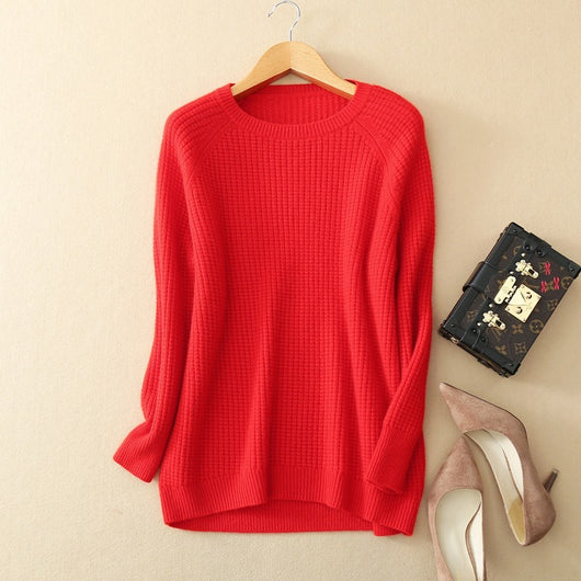 Suéter Tejido de Algodón Holgado Corto - Pullover Básico Versátil - Image 5