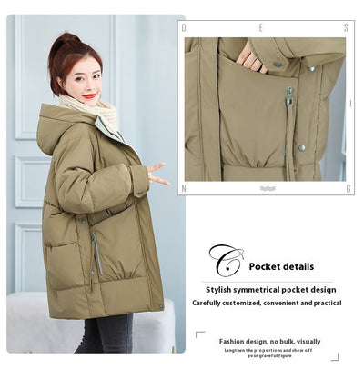 Chaqueta Acolchada de Plumón Mujer Largo Invierno - Image 7
