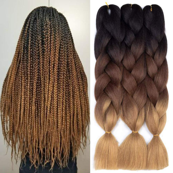 Trenzas Africanas de Seda Resistente al Calor con Degradado de Color