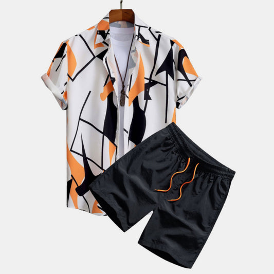 Camisa Hawaiana Casual con Impresión 3D Digital - Manga Corta