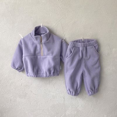 Traje Deportivo Infantil de Cuello Alto Reversible en Terciopelo - Image 4