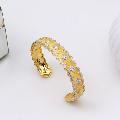 Pulsera de Encaje Cepillado Artesanía Italiana Estilo Europeo