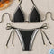 Bikini Estampado Multicolor con Cordón Ajustable para Mujer