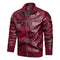 Chaqueta de Cuero con Cuello de Pie y Bolsillos