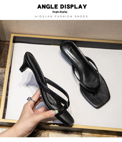 Sandalias Estilo Francés con Tacón Gatito y Punta Cuadrada para Mujer - Image 16
