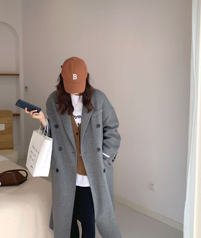 Abrigo de Lana Gris Suelto para Mujer - Versátil y Cómodo - Image 9
