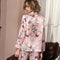 Pijama de Seda Largo Estampado para Mujer - Diseño Minimalista y Elegante