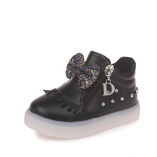 Zapatos infantiles con luces LED y detalles brillantes - Image 15