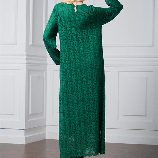 Vestido Ejecutivo de Manga Larga con Cuello Redondo - Image 13